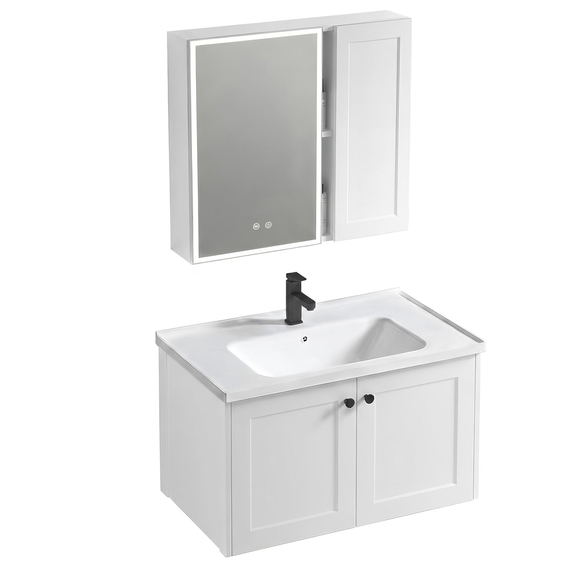 Badezimmermöbel-Set mit Waschbecken Monti 60cm White  2