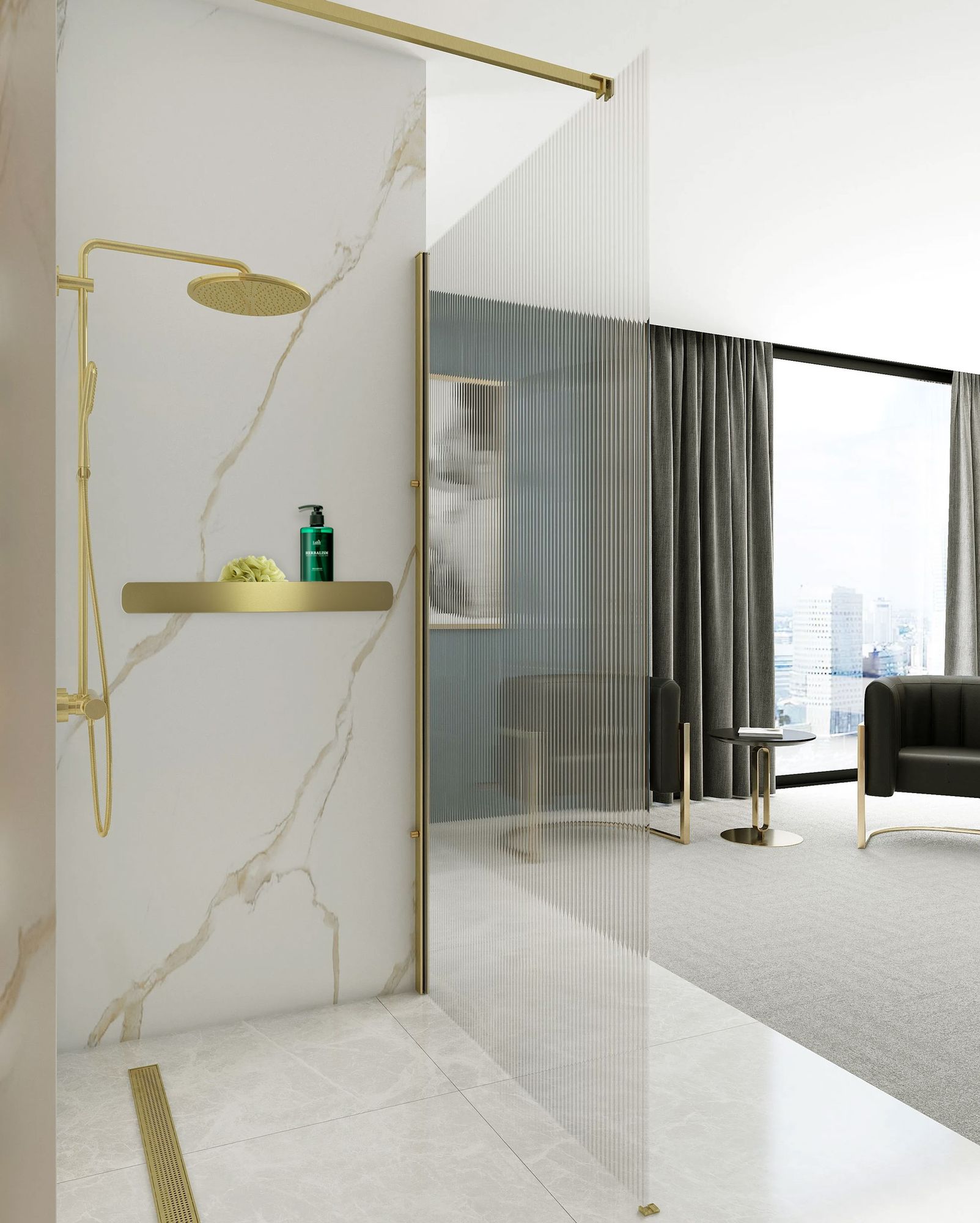 Badezimmerregal SF03 60cm gold brush  3