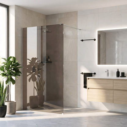 Duschwand Rea Flexi Brown / Chrome 140  3