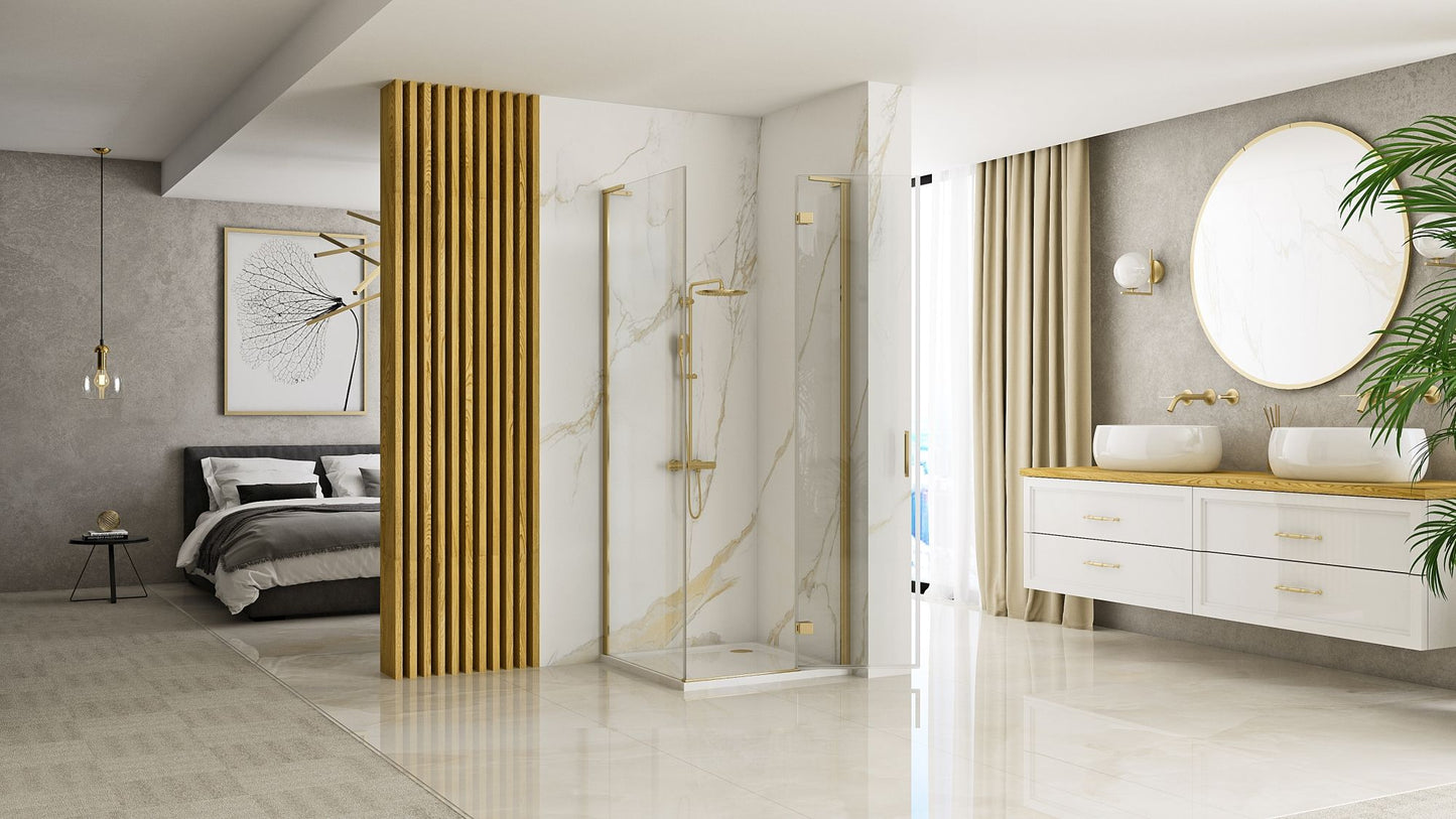 Duschkabine REA Hugo 80x80 Gold Brush  5