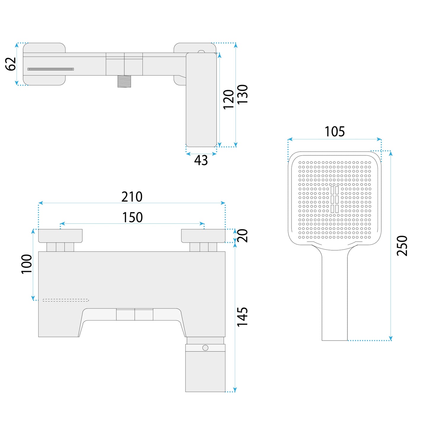 Wannenarmatur Rea Joe Brush Gold  8