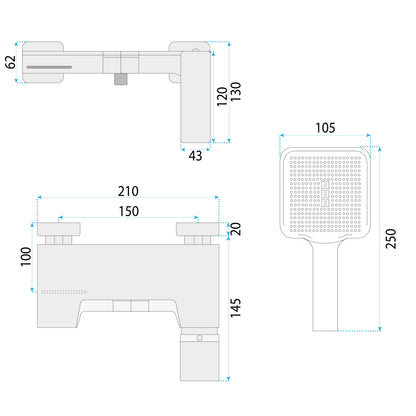 Wannenarmatur Rea Joe Brush Gold  8