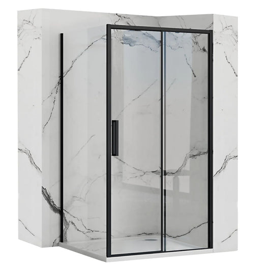 Eckdusche Rapid Slide Black 120 x 80 1