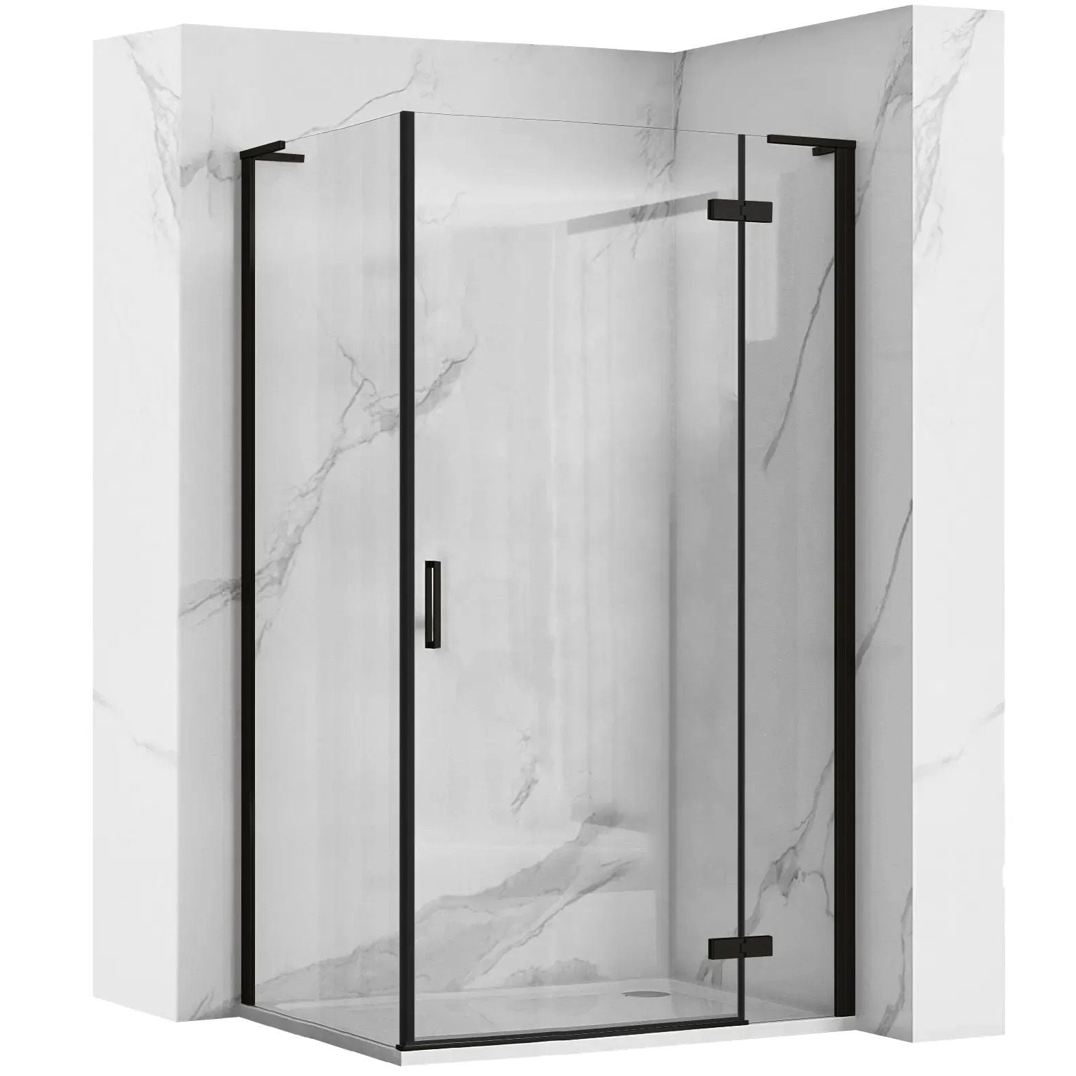 Duschkabine REA Hugo Black 100x80  1