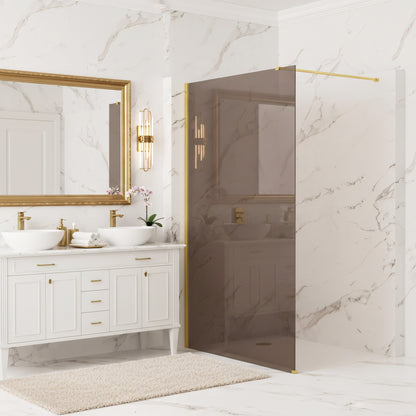 Duschwand Rea Flexi Brown / Gold 90  1