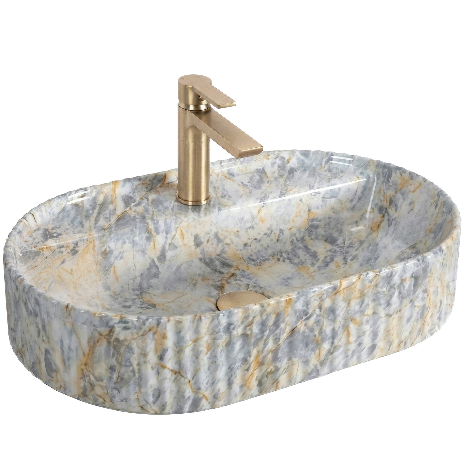 Aufsatzwaschbecken Rea Marcela 60 Ruststone  1