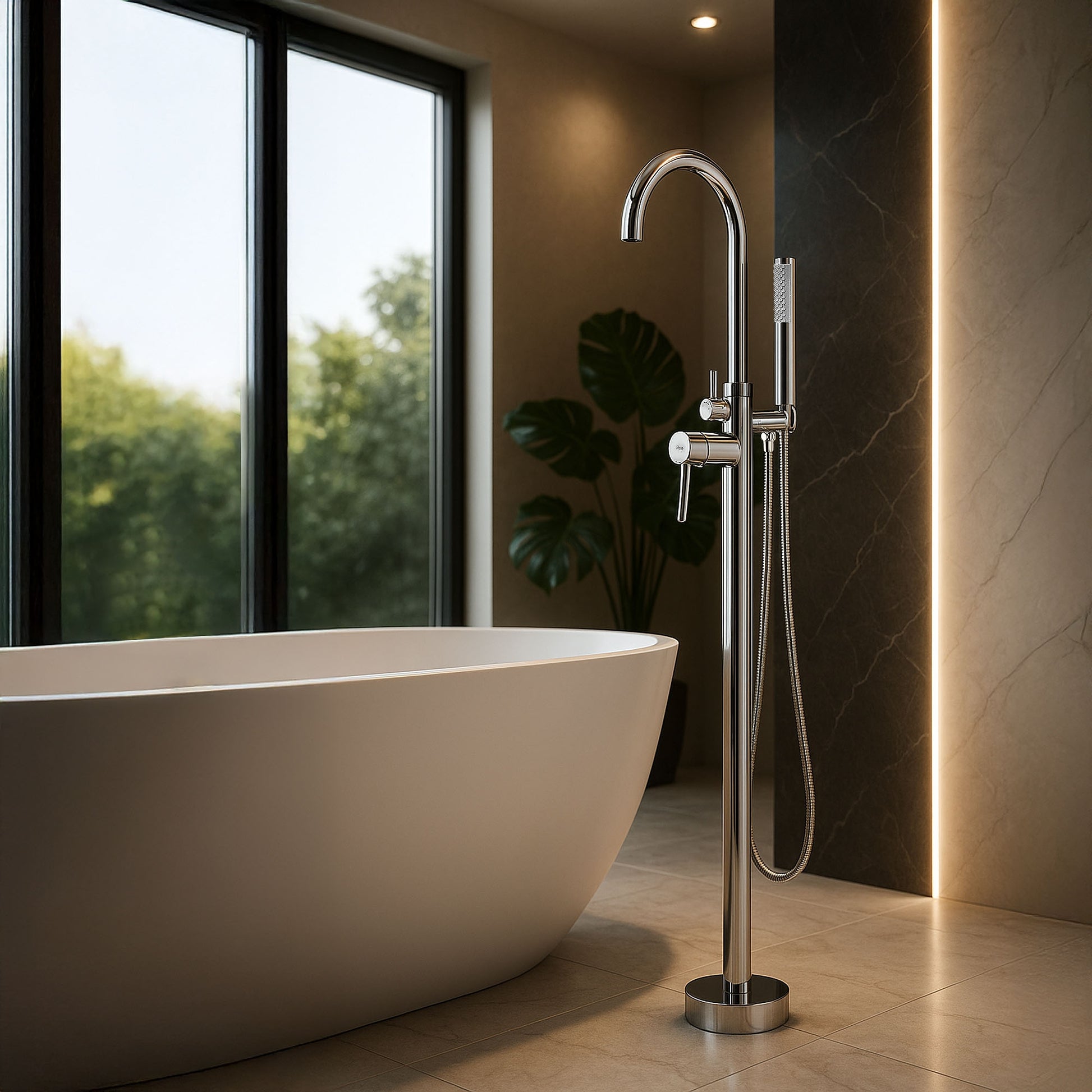 Frei stehende Armatur Rea Lungo Chrome  2