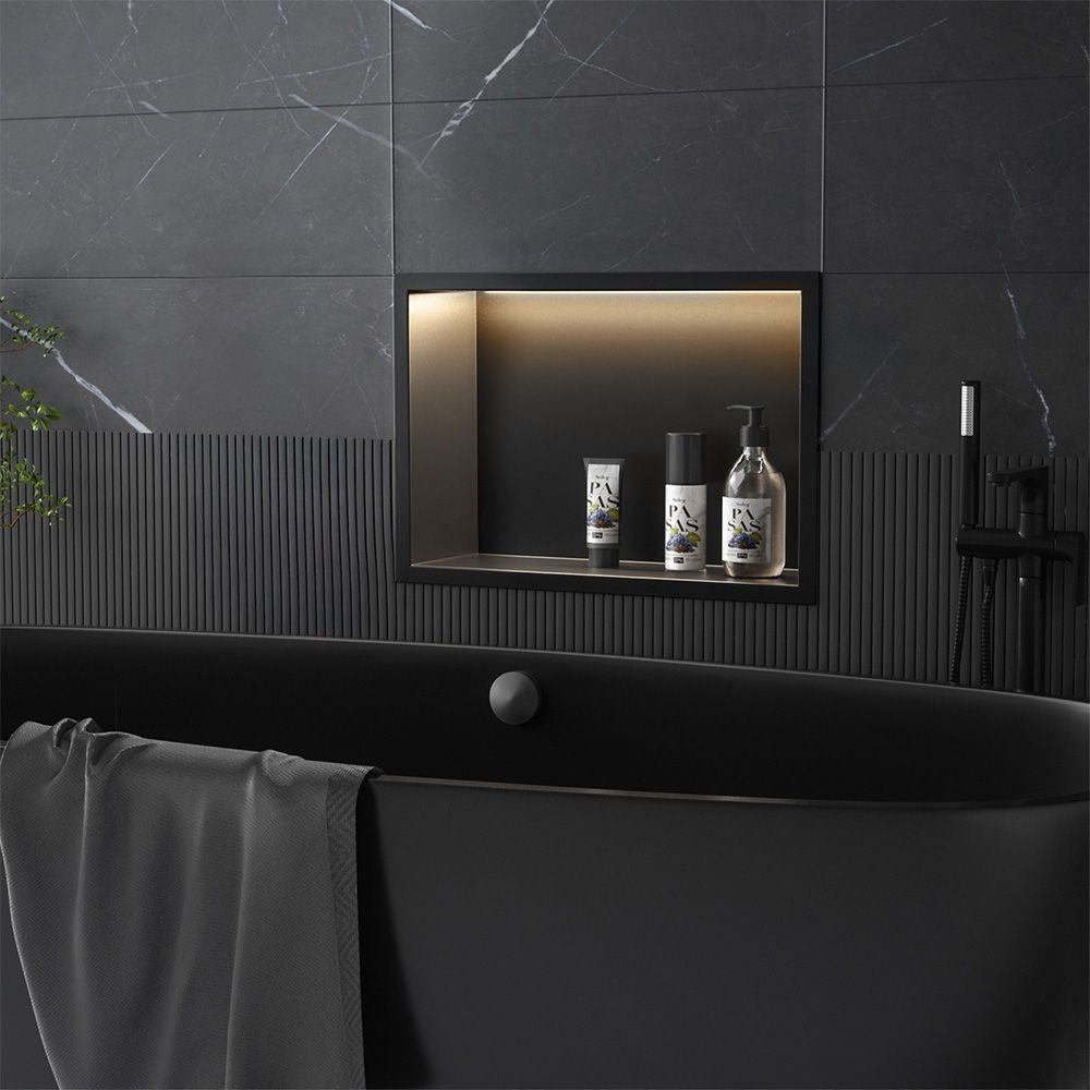 Wandeinbau-badezimmerregal Led 30x45 Black  8