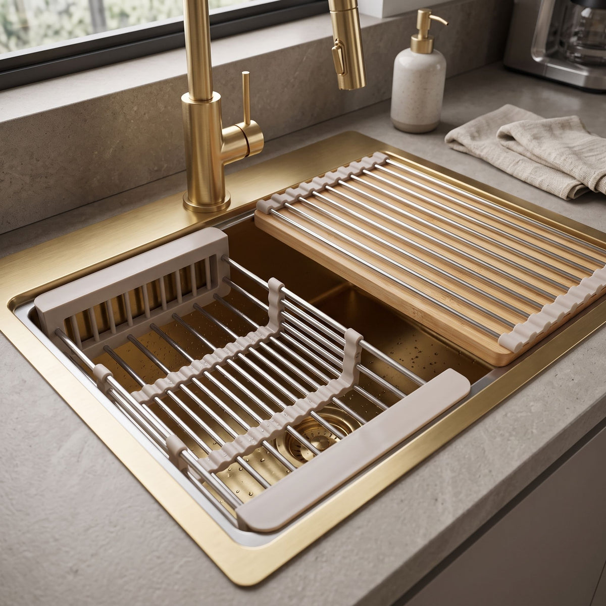 Küchenspülen-Zubehörset 3-teilig REA Beige 2