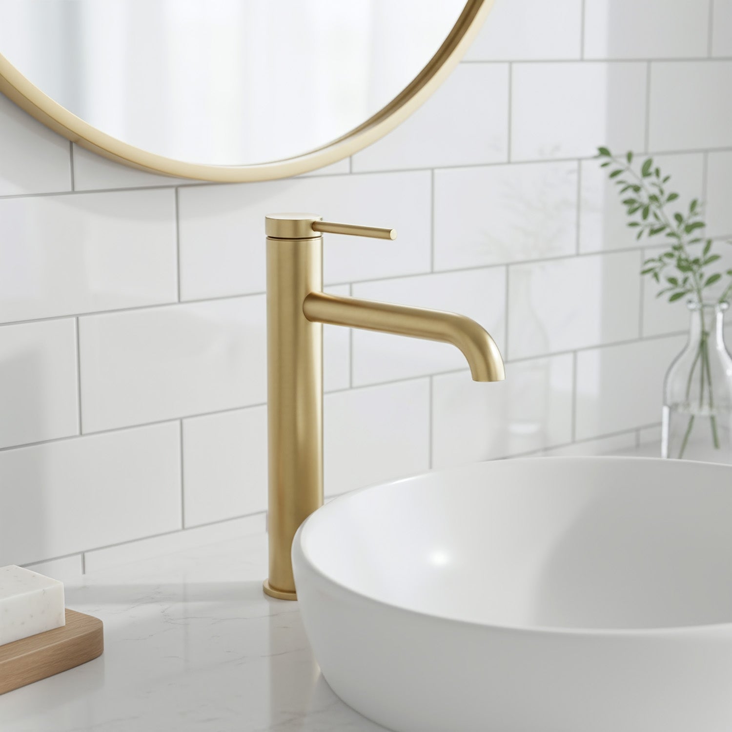 Waschbeckenarmatur Rea Spot Brush Gold High  2