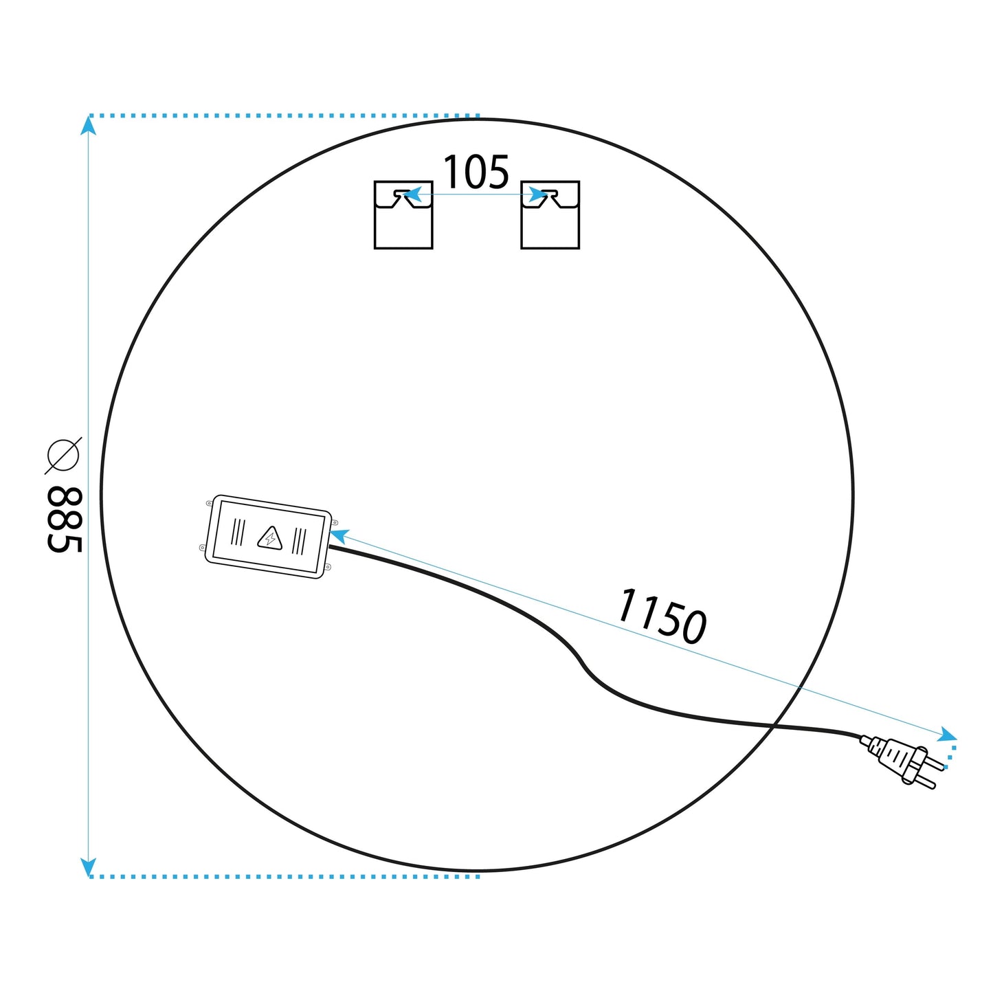 Spiegel LED 90cm HZJ090  10