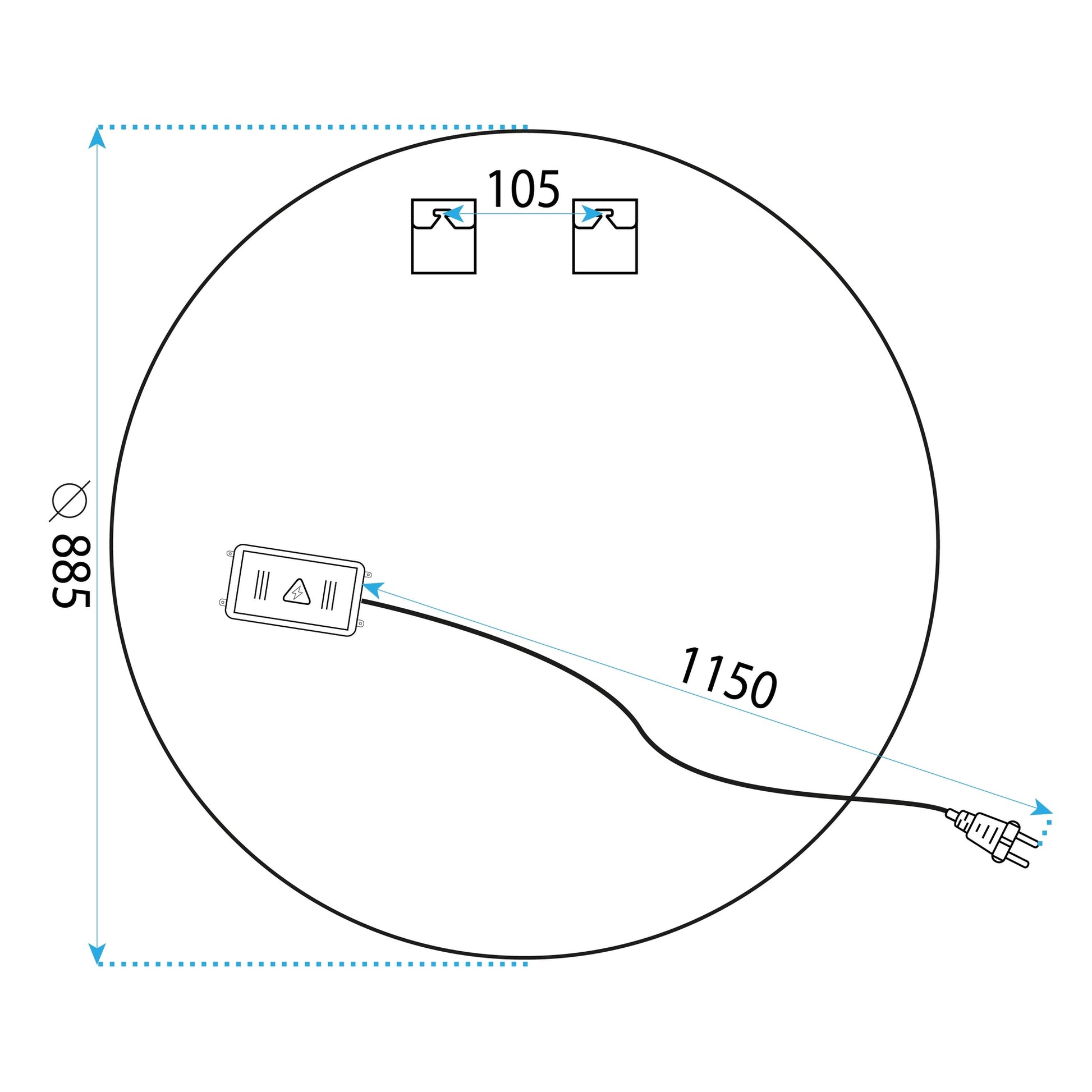 Spiegel LED 90cm HZJ090  10