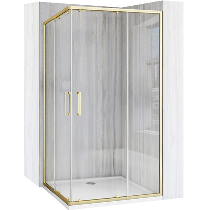 Duschkabine Rea City 80 x 100 Brush Gold ohne Duschwanne 1