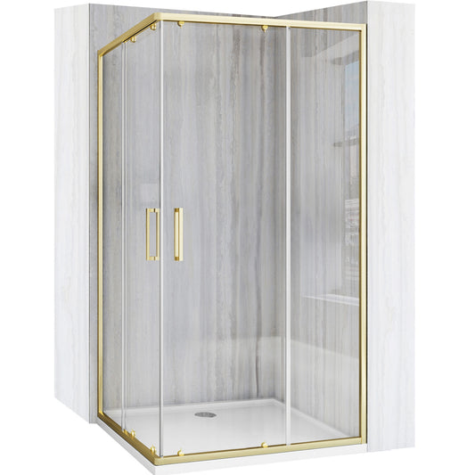 Duschkabine Rea City 80 x 100 Brush Gold ohne Duschwanne 1
