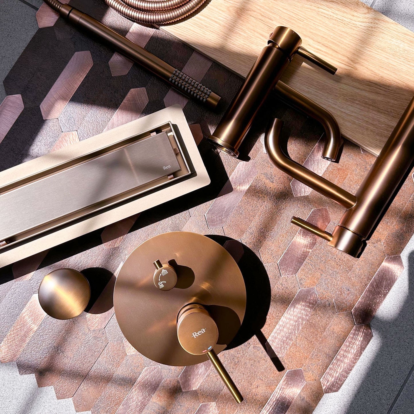 Duschrinne Rea Neox Brush Copper 60  7