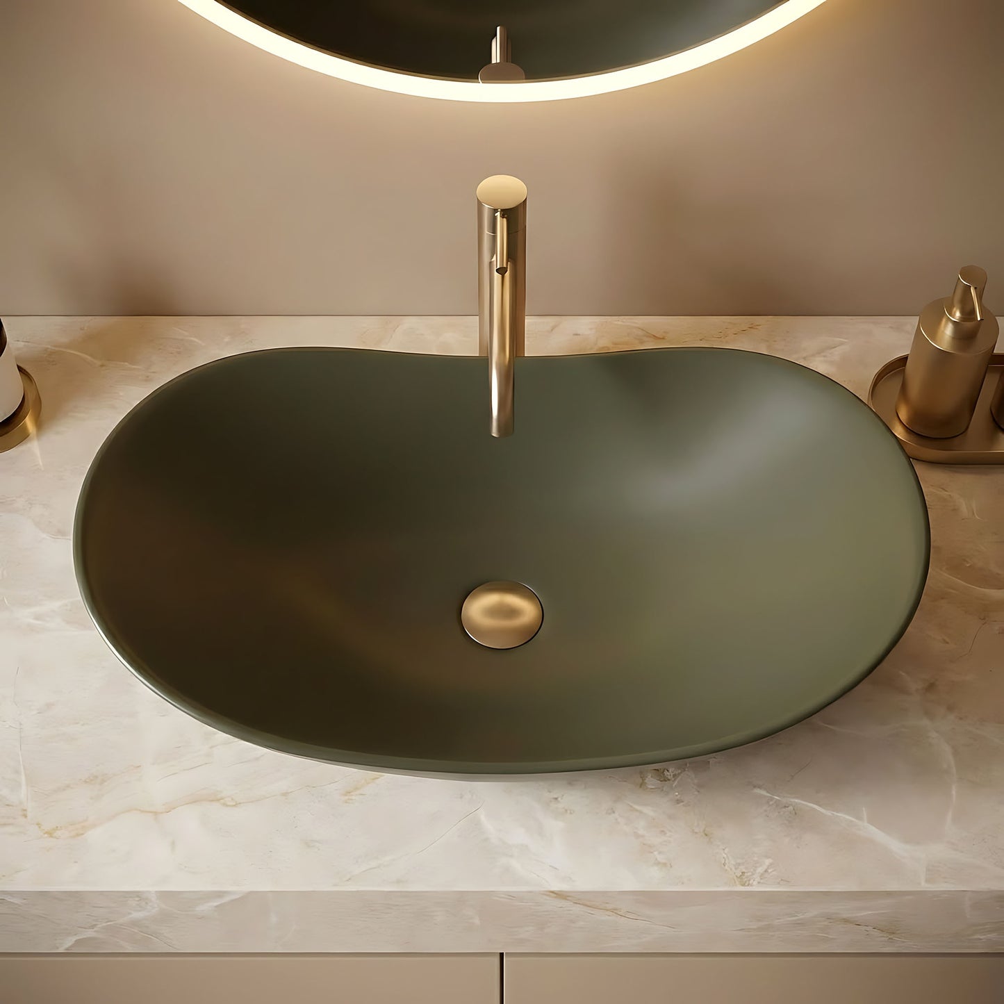 Aufsatzwaschbecken Rea Royal Olive Matt  8