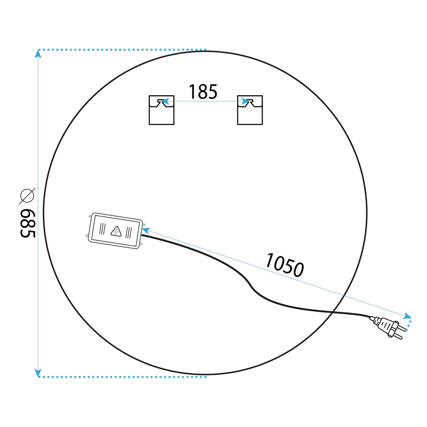 Spiegel LED 70cm  BAS P11241  9