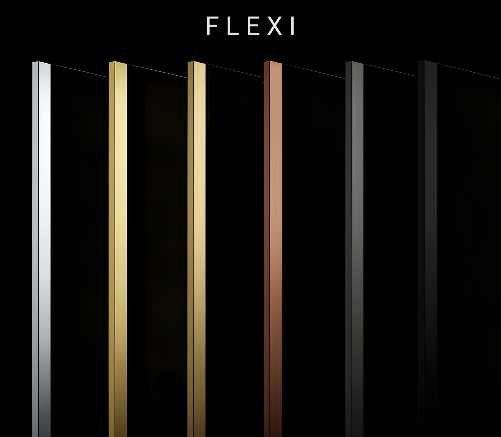 Duschwand Rea Flexi Transparent / Gold 70  7