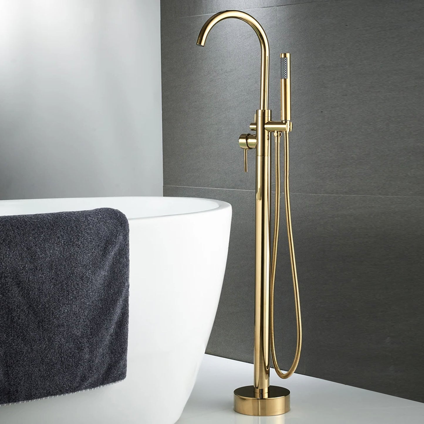 Frei stehende Armatur Rea Lungo Gold  4