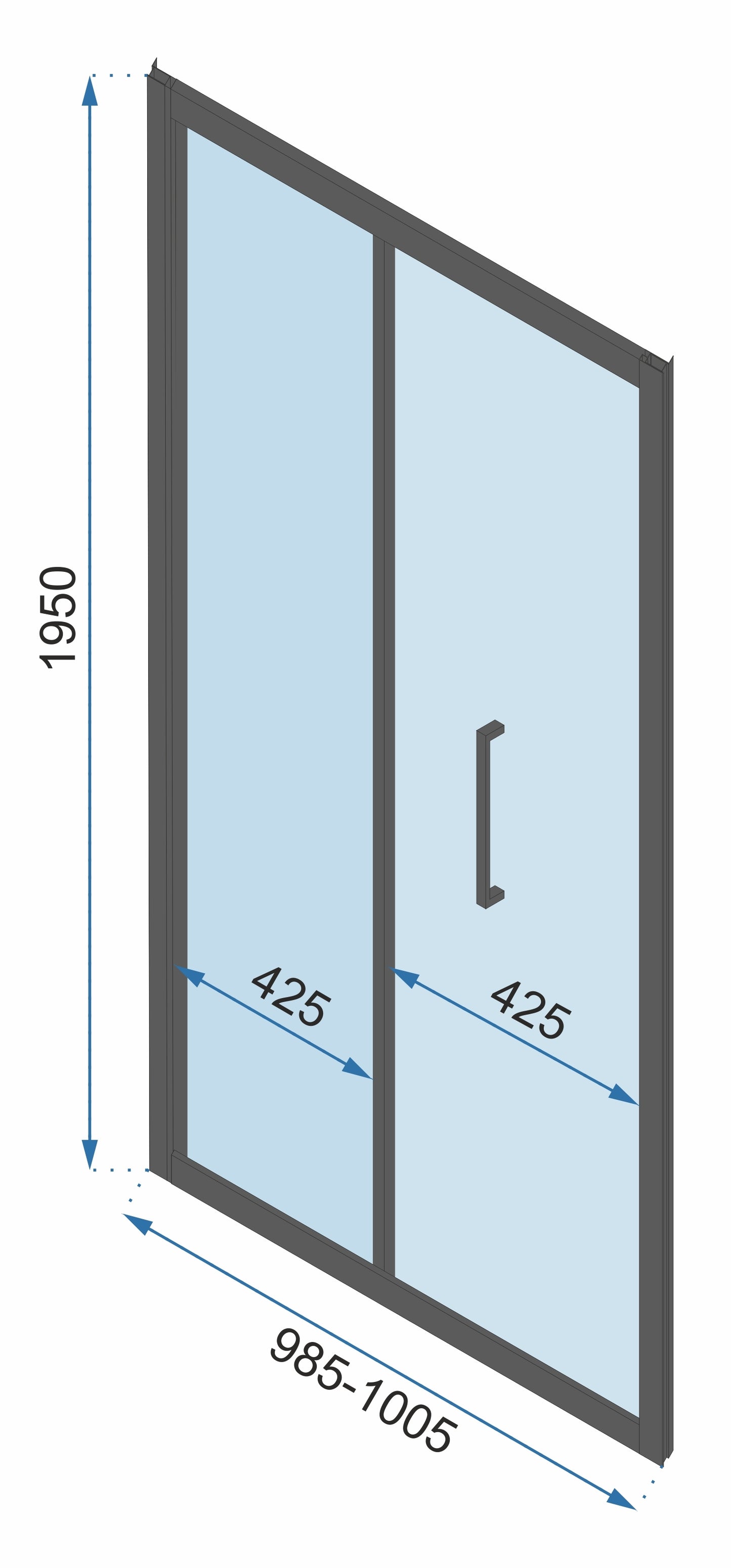 Duschkabine Rapid Fold Wandmontage 100 x 90 9