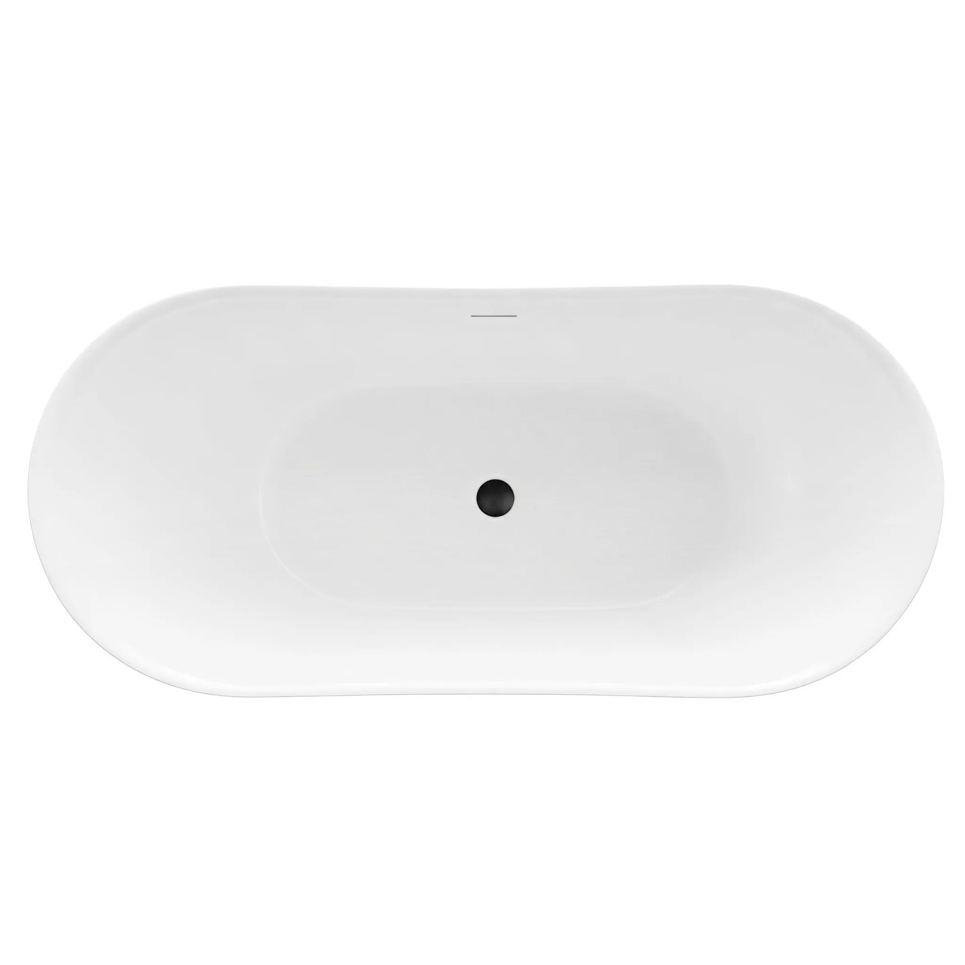 Freistehende Badewanne Rea Ferrano Slim 170 Schwarze Stöpselabdeckung 8