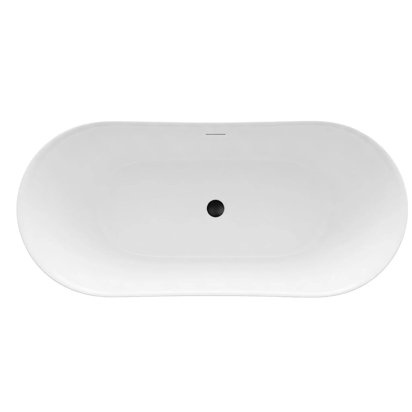 Freistehende Acrylbadewanne Lusso Slim 170 Schwarze Stöpselabdeckung 8