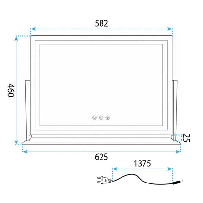 Spiegel LED STUDIO White 58x45  8