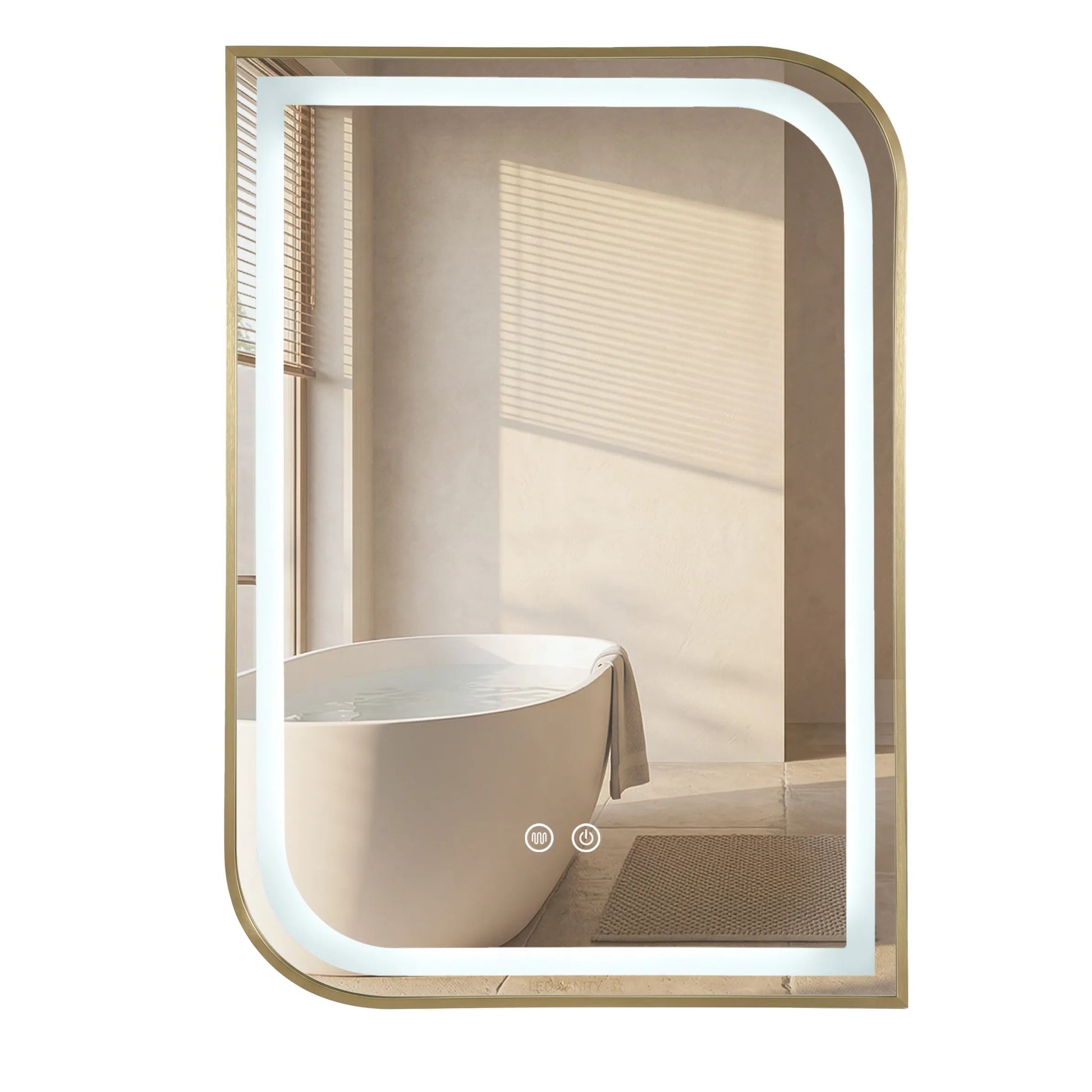 Spiegel LED ZONE 70X50 BRUSH GOLD  8