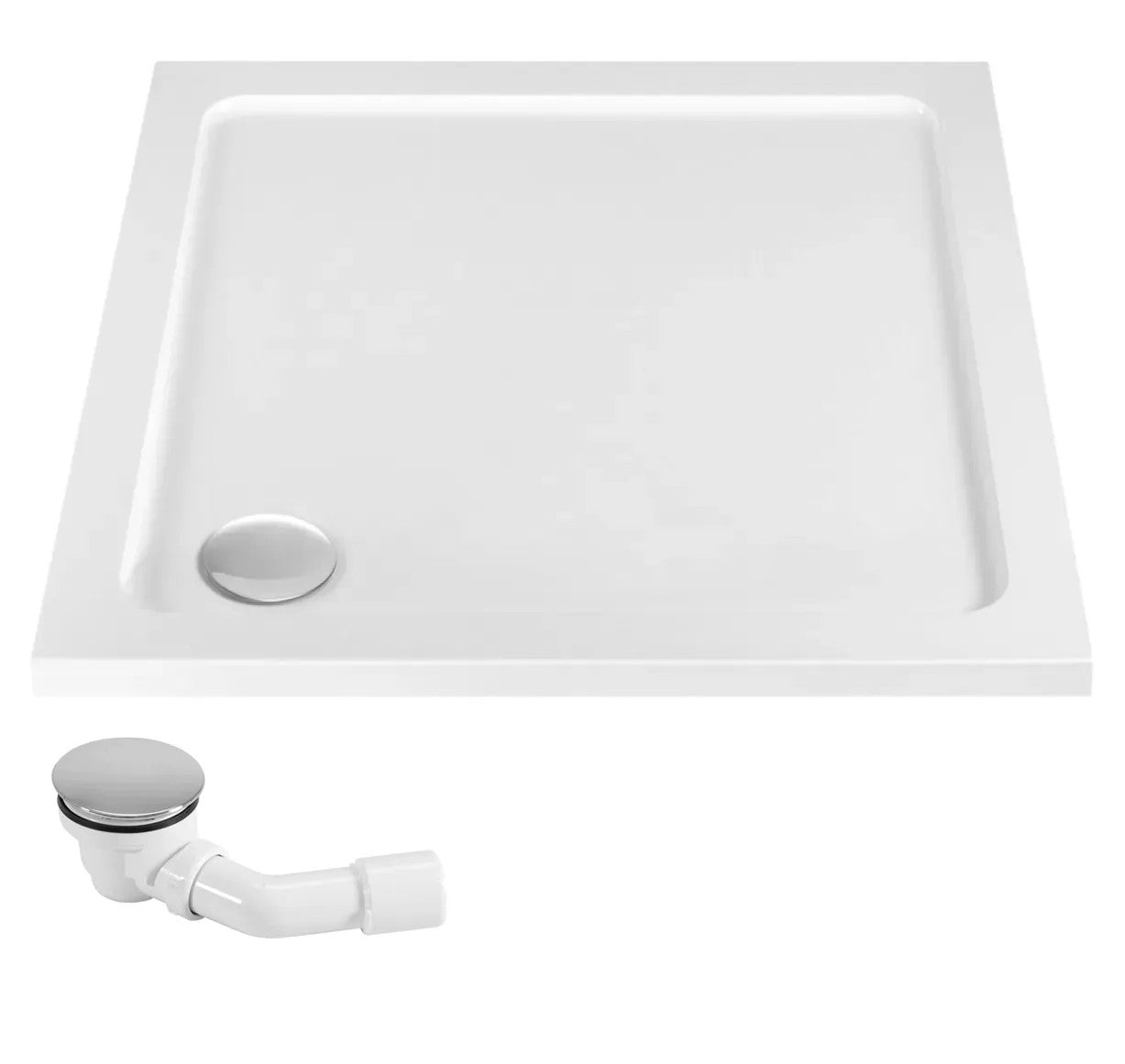Acryl Duschwanne Rea Savoy white 80x80 Gebürstete Gold Abdeckung 8