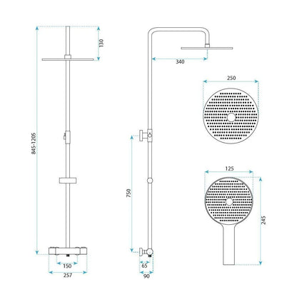 Duschset ohne Auslauf mit Thermostat Rea Lungo White  8