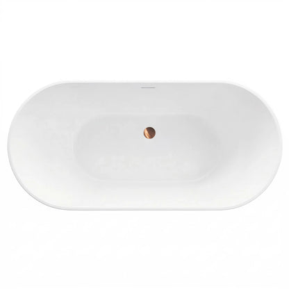 freistehende Badewanne Rea Ferrano 160 Schwarze Stöpselabdeckung 8