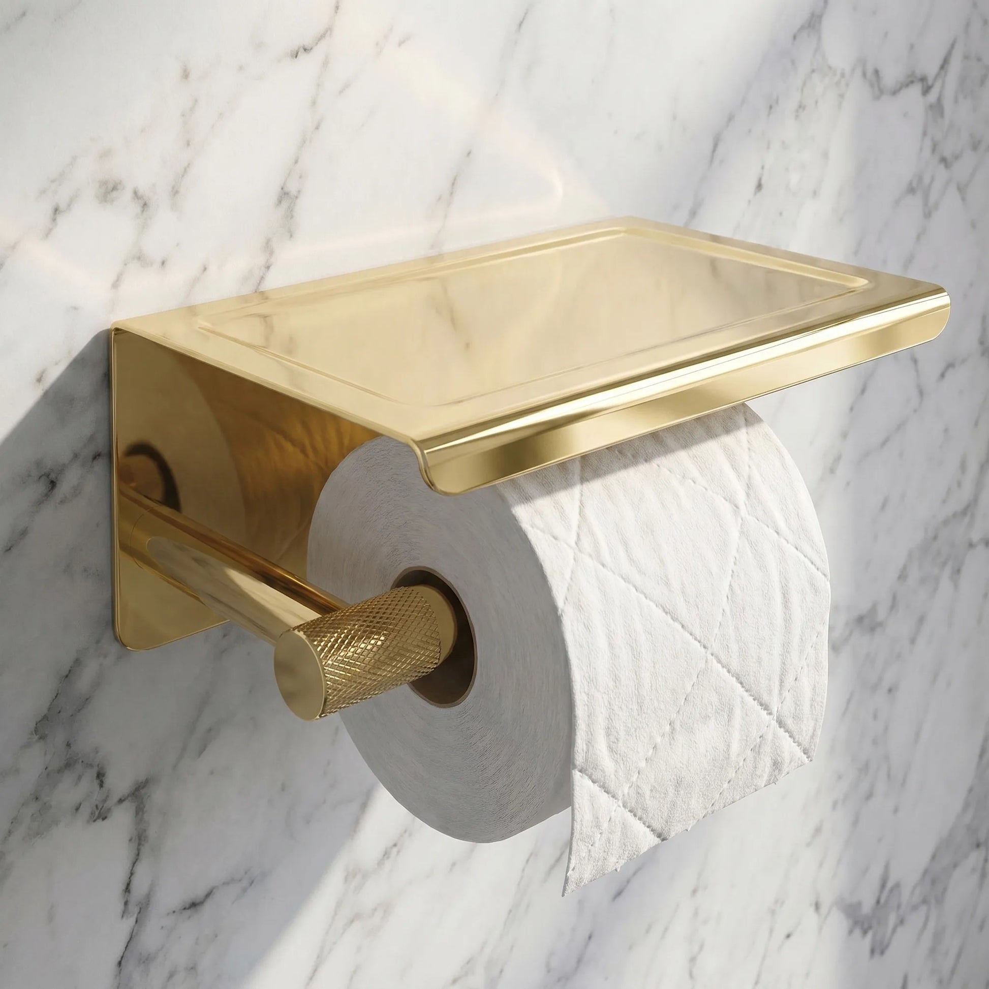 Toilettenpapierhalter mit Ablage 6613 Modern  Gold  8
