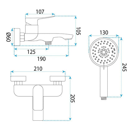 Badewannenarmatur PREMIUM REA Vision Chrome  8