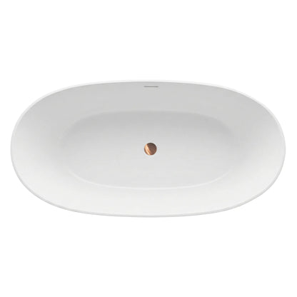 Freistehende Acrylbadewanne ROMA  170 Gebürstete Kupfer Stöpselabdeckung 8