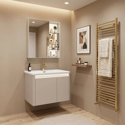 Badezimmermöbel-Set Mit Waschbecken DE07-60 Beige 60CM 8