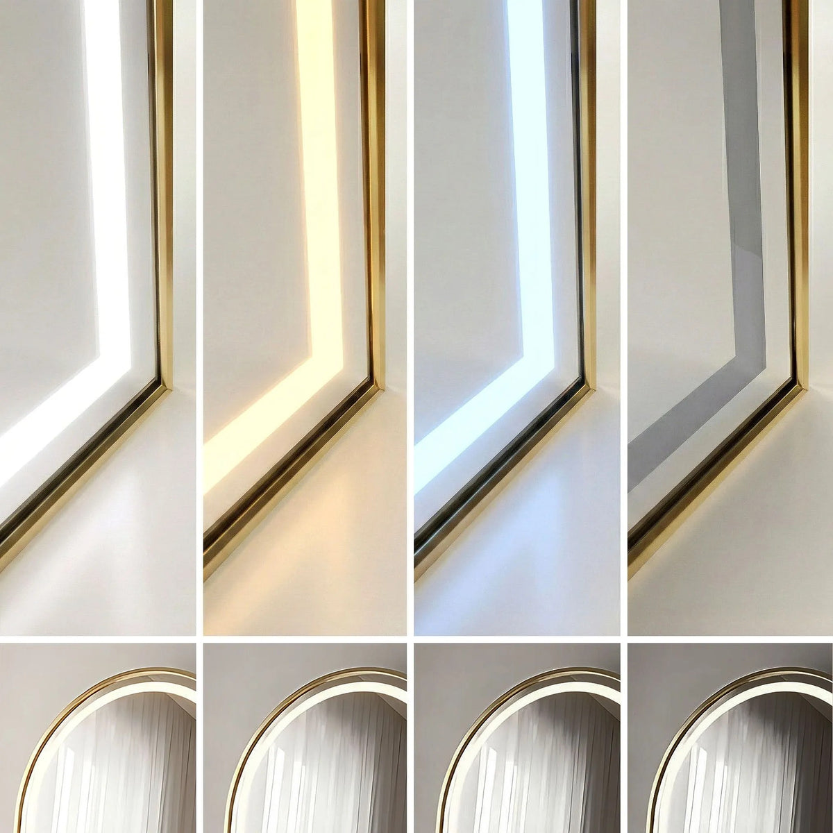 Spiegel LED Orbit 50x160cm Brush Gold 8