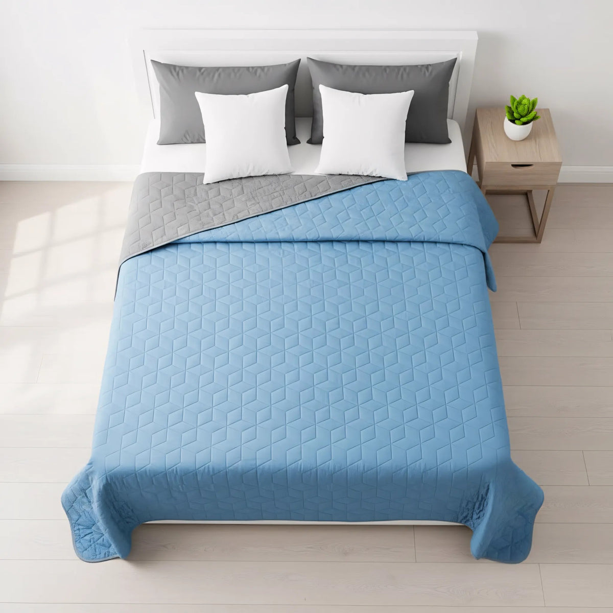 Tagesdecke Diamante L.Grey / Blue 200x220 8
