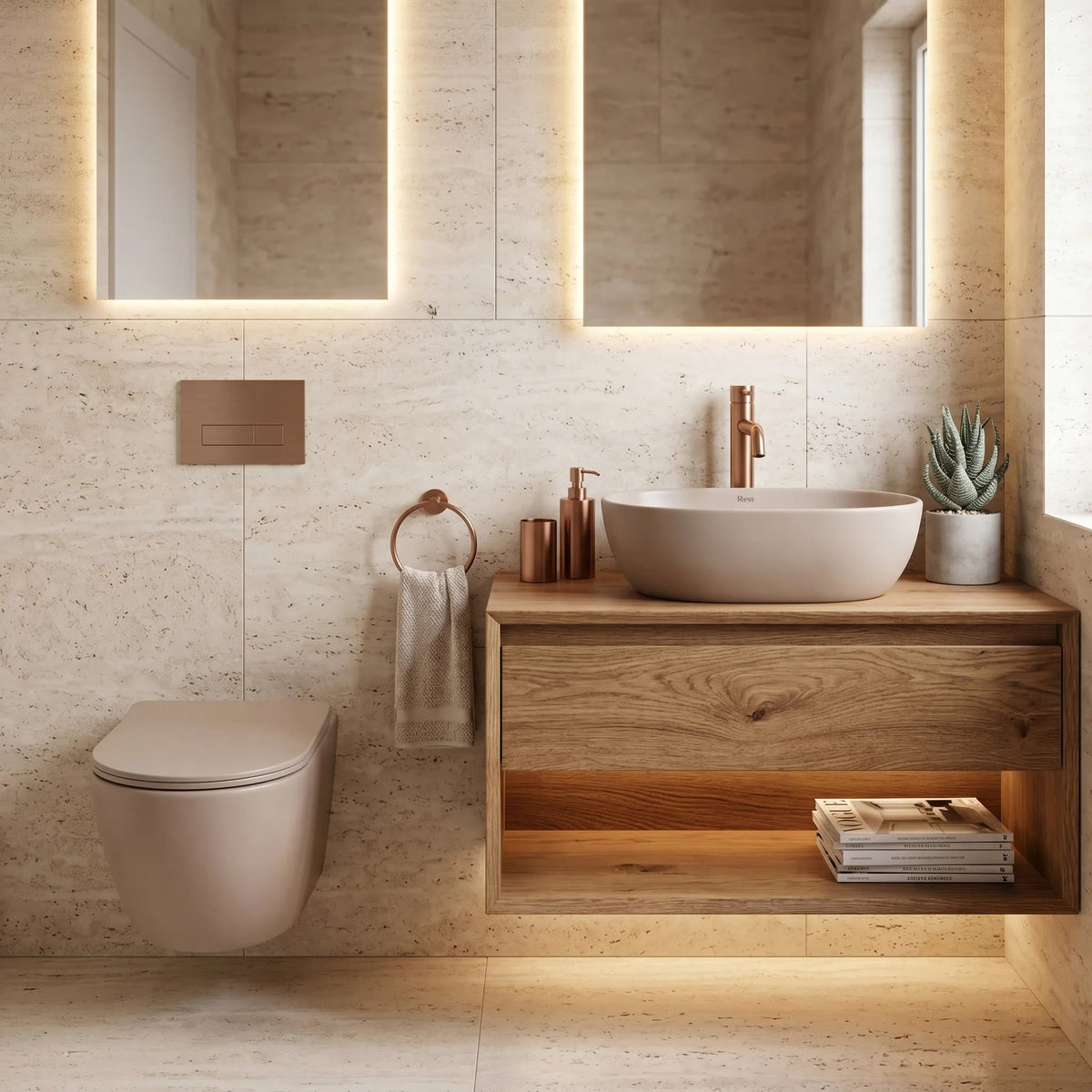 Aufsatzwaschbecken Rea Focus Taupe 8