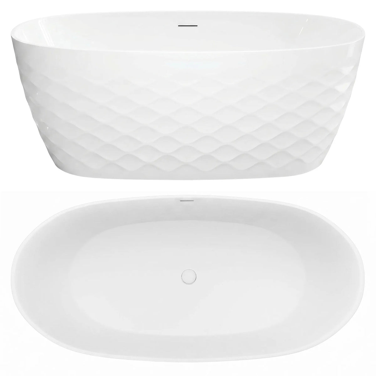 Freistehende Acrylbadewanne GAJA 170 Schwarze Stöpselabdeckung 8