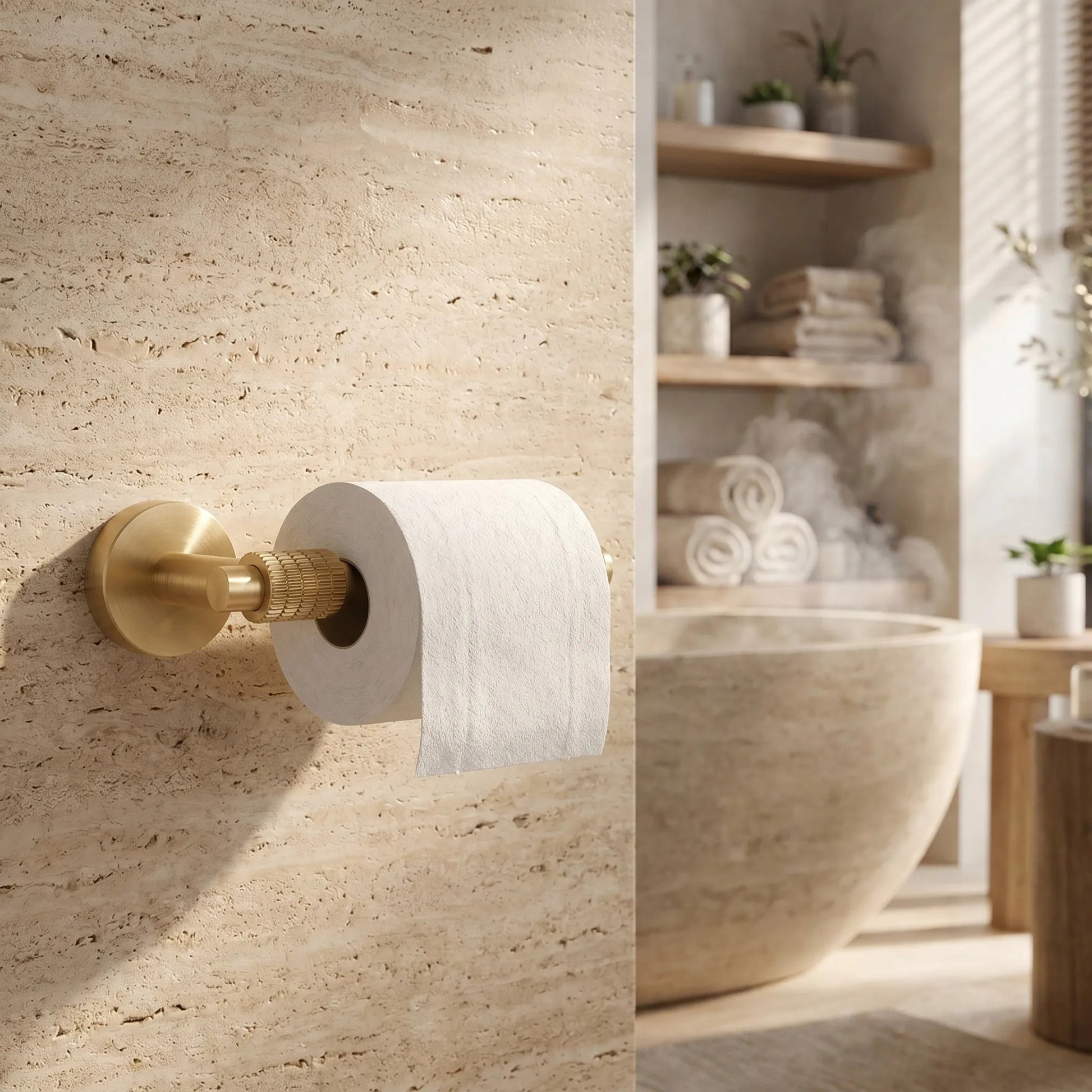 Halter für Toilettenpapier 29105 Rivo Brush Gold  8