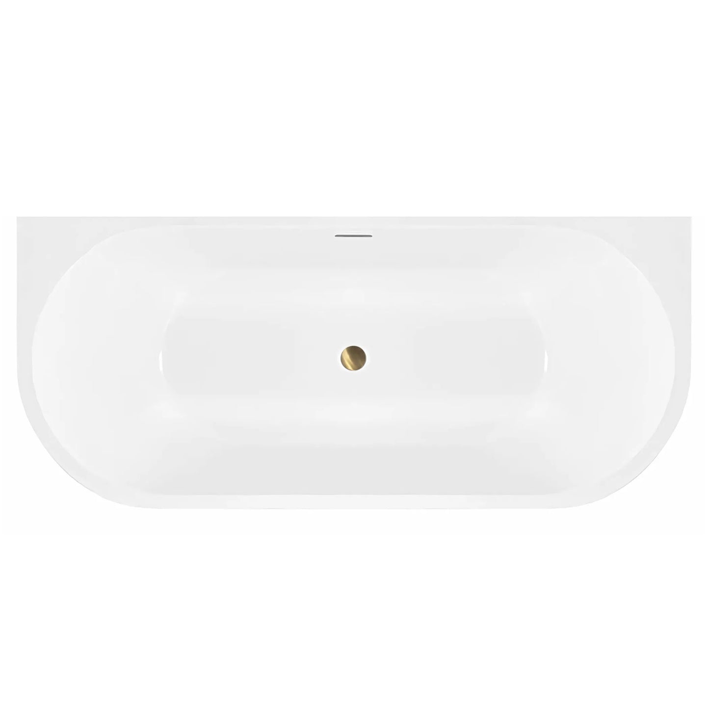 Acryl Wandmontage Badewanne OLIMPIA 150 cm Gebürstete Kupfer Stöpselabdeckung 8