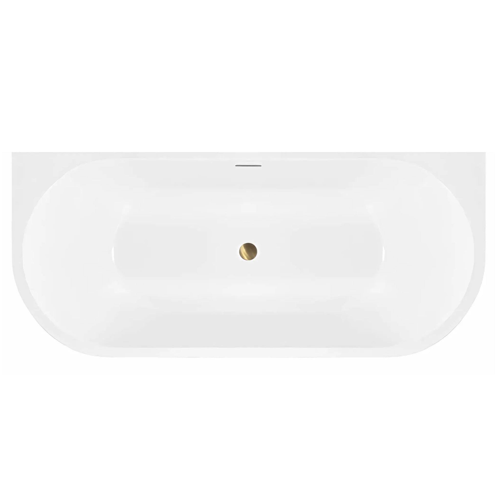 Acryl Wandmontage Badewanne OLIMPIA 150 cm Gebürstete Kupfer Stöpselabdeckung 8