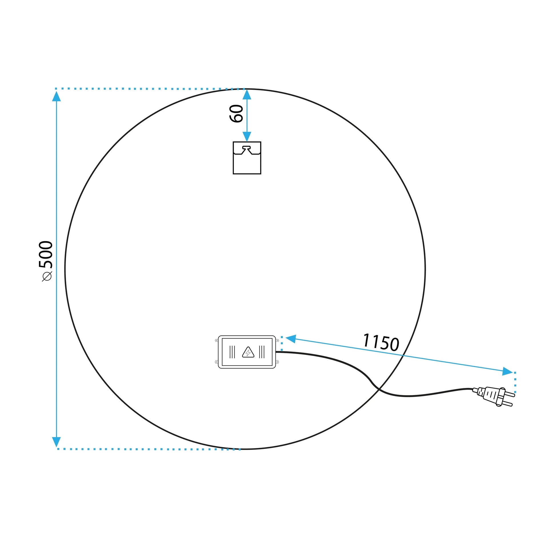 Spiegel LED 50cm FFJ50  8