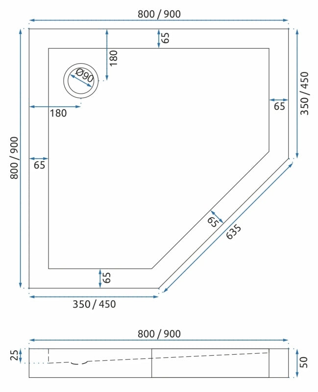 Duschkabine DIAMOND BLACK MAT 80x80 ohne Duschwanne 15