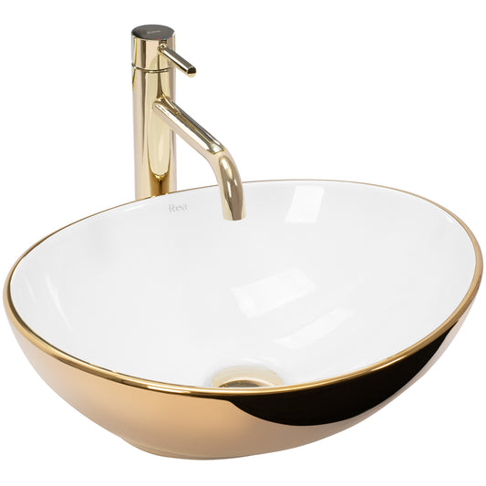 Aufsatzwaschbecken Rea Sofia Gold/white  1