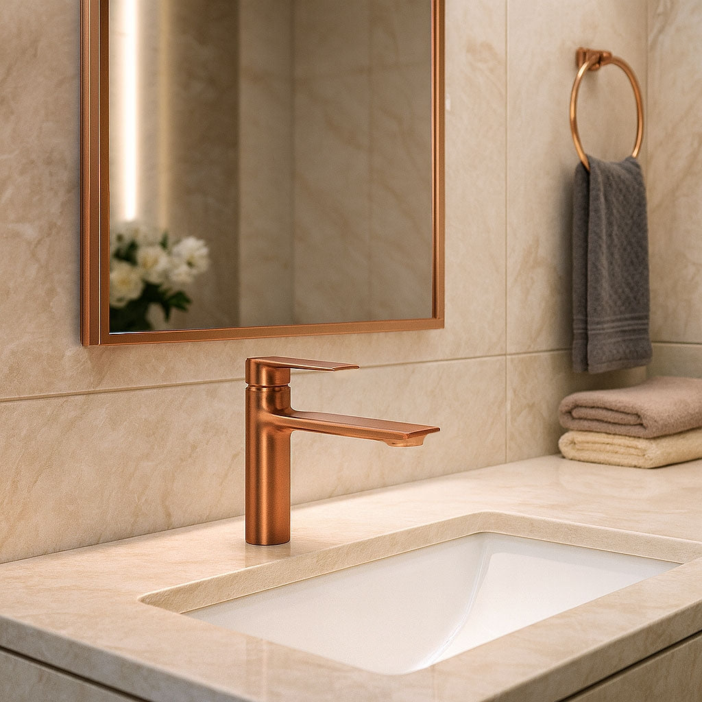 Waschbeckenarmatur REA Storm COPPER BRUSH Low  2