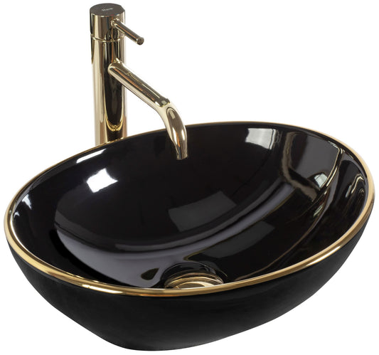 Aufsatzwaschbecken Rea Sofia Black Gold Edge 1