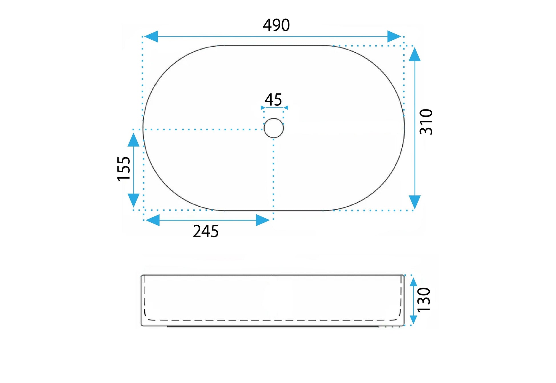 Aufsatzwaschbecken Rea Vanda Baby Blue Matt  6