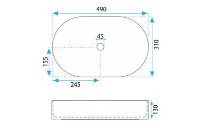 Aufsatzwaschbecken Rea Vanda Baby Blue Matt  6
