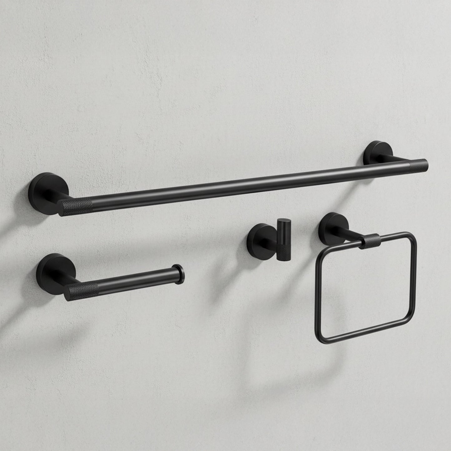 Badezimmer-accessoire-set Grid Black 4-teilig  1